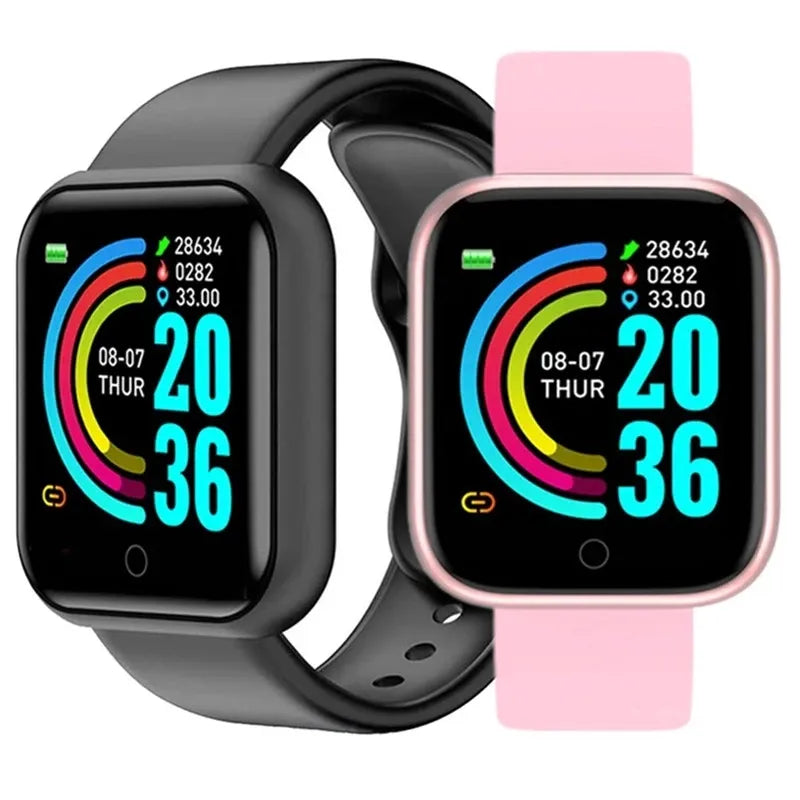 D20 Sport Smart Watches for Man Woman Gift Digital Smartwatch Fitness Tracker Wristwatch Bracelet Blood Pressure Android Ios Y68